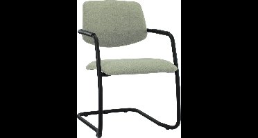 Workliving Vergaderstoel X5 - Sledeframe - Wolvilt Fenice 455 zachtgroen - frame zwart