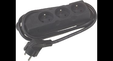 UNIVERSEEL - TCD MET SNOER 3 X 16 A. ZWART 1.5M