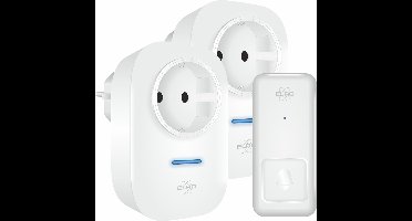 ELRO DB4000 Draadloze Kinetische Deurbel Set – Nederlandse Versie – met 2x Plug-in Ontvanger met Stopcontact – Geen Batterijen nodig