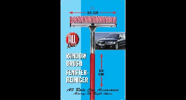 All Ride Raamtrekker/wisser met houten handvat - rood - 60 x 20 cm - kunststof/hout - Autoruiten schoonmaken - Auto accessoires