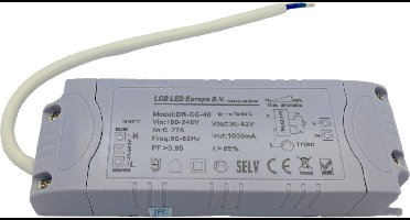 LCB - Dimbare LED driver - Triac / fase aansnijding - voor 36W/40W LED paneel - 30-42V 1000mA