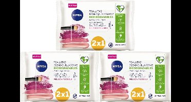 Nivea Makeup Reinigingsdoekjes - Speciaal Voor Droge En Gevoelige Huid - Voor Gezicht Ogen en Lippen - 3 x 40st - Zonder Alcohol