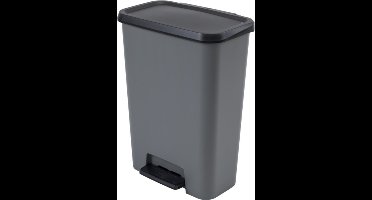 Curver Compatta Prullenbak - 50 liter - Grijs/Zwart