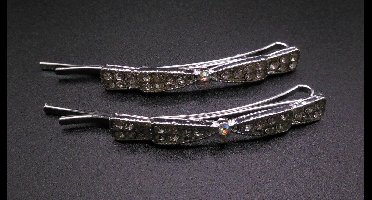 Schuifspelden recht strik-vorm met strass