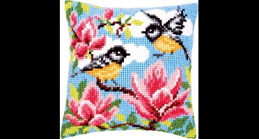 Vervaco - Kruissteekkussen kit - Meesjes in magnolia - PN-0145589 - Borduren - Borduurpakket - Borduurpakket volwassenen - Borduurpakket kind