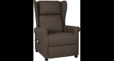 vidaXL - Massagestoel - stof - donkerbruin