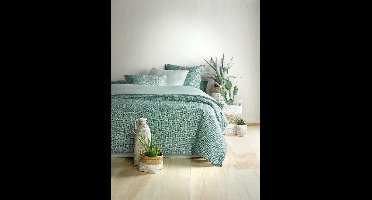 De Witte Lietaer Dekbedovertrek Katoen Satijn Cravat - Lits Jumeaux - 240 x 220 cm - Groen