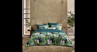 De Witte Lietaer Dekbedovertrek Katoen Satijn Rue - Lits Jumeaux - 240 x 220 cm - Groen