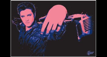 Kunstdruk Elvis Presley - Microphone 40x50cm