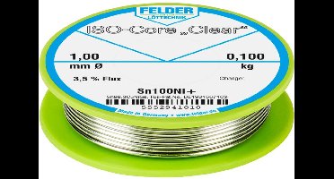 Felder ISO-Core Clear Sn100Ni+ Soldeertin Spoel Sn99,25Cu0,7Ni0,05 0.100 kg 1 mm