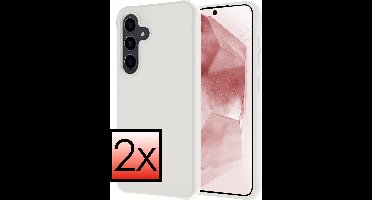 Hoesje - 2 Stuks - Geschikt voor Samsung Galaxy A55 - Sterk & Shockproof - Case Siliconen - Back Cover - Telefoon Hoes - Wit
