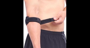Elleboogbrace met brede klitbandsluiting - Verstelbaar voor tennisarm & tenniselleboog - van Heble®