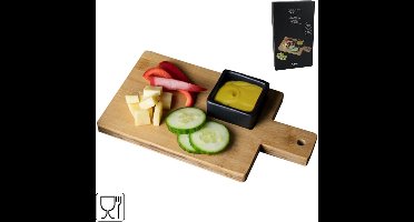 Gusta serveerplank met dipper bamboe geschenkdoos