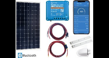 Victron Energy Zonnepanelen Set Bluetooth – Set Vast Zonnepaneel 185Wp - Caravan, Camper, Boot, Tent - zonnepaneel Compleet Pakket - Kabel met connectoren - Plug-Play set schematische tekening en handleiding - Monokristallijn