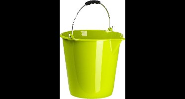 Plasticforte Emmer - Set van 2x stuks - met schenktuit - 12L - lime groen - schoonmaakemmer
