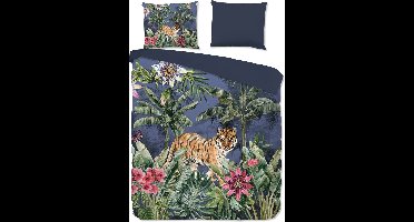 Pure dekbedovertrek tijger in de jungle - 2 persoons 200x200/220 cm - Multi - Microvezel