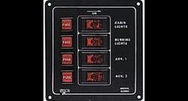 BREG 12V Schakelpaneel - verticaal - 4 schakelaars