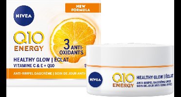 NIVEA Q10 Energy Anti-Rimpel Dagcrème voor Vrouwen - Moisturizer - Normale en vermoeide huid - SPF 15 - Met vitamine C en Q10 - 50 ml