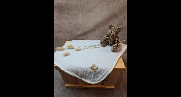 Baby deken 75x100, lichtblauwe deken- tricot ajour deken -wiegdeken- kinderwagen deken-zomerr deken- katoen- soepel- kindvriendelijk - 5711