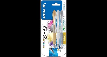 Pilot - G2 Premium clicker gel roller 0.7mm - Metallics - per 3 verpakt