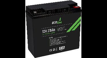 EcoLine - AGM 12V 23AH 23000mAh VRLA Batterij - 181 x 77 x167 - Deep Cycle Accu.