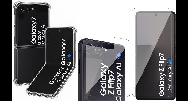 Hoesje geschikt voor Samsung Galaxy Z Flip 7 - Screenprotector Volledig Dekkend Premium PET - Shockproof Transparant