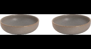 Palmer - Sandy Loam - Schaal - Kom - 2 stuks - 50 cl - ø 16 cm - Grijs - Stoneware - Bordenset