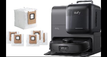 eufy Robotstofzuiger Omni E28 met 6 stofzakken, draagbare dieptereiniger, HydroJet systeem, 20.000 Pa zuigkracht, DuoSpiral ontklittende borstels, CornerRover arm, alles-in-één station