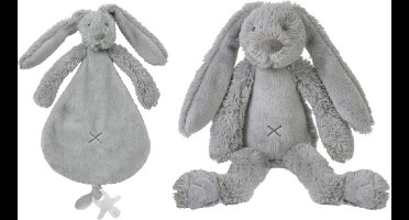 Happy Horse Konijn Richie 28cm + knuffeldoekje - Grijs - Baby knuffel