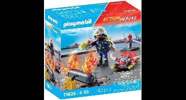 PLAYMOBIL Action Heroes Brandweerman met waterpomp 71826