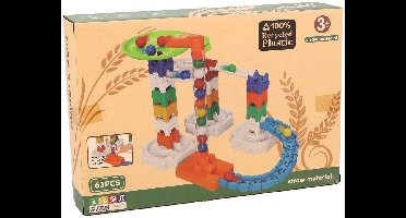 KiddyGo knikkerbaan 63-delig duurzaam speelgoed van gerecycled plastic.