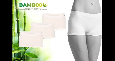 Bamboo Elements- Naadloos Dames Ondergoed - Hipsters - 3 Stuks - Wit S - Boxershort Dames - Lingerie - Onderbroeken Dames - Dames Slips - Ondergoed Dames - Hipster Dames
