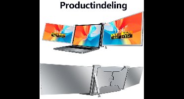 Virello® Portable Monitor Pro 2025 - 2x Full‑HD IPS 15,6″ scherm - Voor Laptops van 15.6" t/m 18.1" - Laptopscherm uitbreider - USB-C/USB-A & HDMI - Inclusief Hoes & Kabels - Grijs - 2 jaar garantie