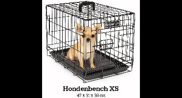 Flamingo Hondenbench XS – Opvouwbare Hondenbench Auto – Hondenbench Draadkooi Zwart – 47x31x38 cm – Flamingo hondenbench Ebo Zwart