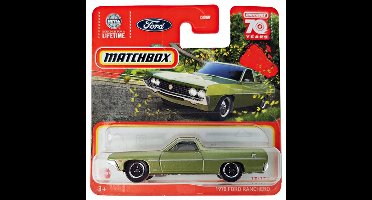 MATCHBOX 1970 FORD RANCHERO 17-100 GREEN METALIC (HLC54) 1:64 METAL SHORT CARD
