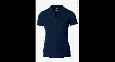 Harvard V-Neck Women - Blauw Melange Stretch deluxe polo | Maat XS | Super fijne polo met stretch