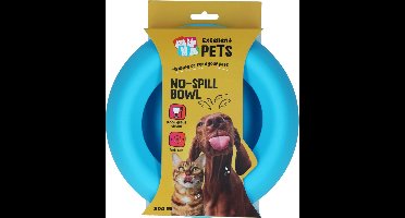 Excellent Pets Anti-knoei Voer- en Drinkbak Hond en Kat - 800 ml - Voerbak met Antislip - M - Morsbestendige Rand - Siliconen Drinkbak - Blauw