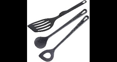 Westmark kookset 3-delig: 1 spatel, 1 roerlepel, 1 puntlepel, hoge hittebestendigheid, kunststof, zwart, 203522E9