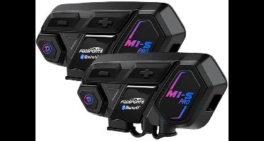 Motorfiets Intercom - MotorfietsHelmHeadset - Helm Intercom - Helm - Motorfiets Accessoires - Bluetooth Helm Intercom - 2PCs - 8 Riders - Draadloze Bluetooth Headset Intercomunicador Moto Interphone BT5.0