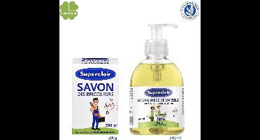 Tuincadeauset | Handymanzeep zeep 200g | vloeibare handzeep voor tuiniers 300ml | Superclair