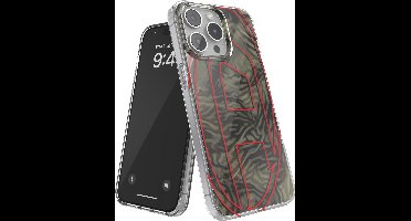 Diesel Oval D Camo Telefoonhoesje iPhone 15 Pro Max – Camouflageprint en Rood Diesel Logo – Valbescherming tot 2 Meter – Shockproof – Origineel Diesel Accessoire met D-Logo