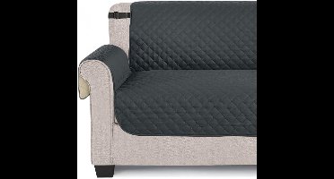 Waterdichte bankhoes met armleuningen, universeel waterdicht, antislip en vuilafstotend, verdikte wasbare bankhoes, geschikt voor katten, honden en andere huisdieren, driezits，Donkergrijs