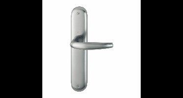 Deurkruk op schild - RVS-look (aluminium F9) - Aluminium - Hoppe - Hoppe binnenschild Deurklink Atlanta - blind RVS look