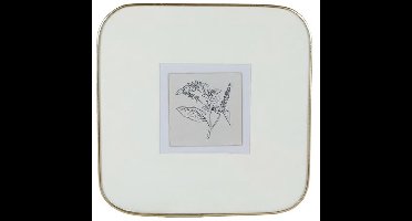 Fotolijst goud metaal glas 21,5x21,5cm decoratief speelgoed.