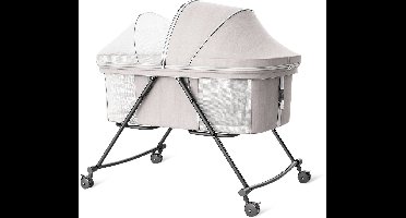 Velox Goods VL-513 Babywieg – Verstelbare Hoogte & Schommelfunctie – Ademend Gaas & Opvouwbaar Ontwerp – Piramideconstructie voor Stabiliteit – Grijs