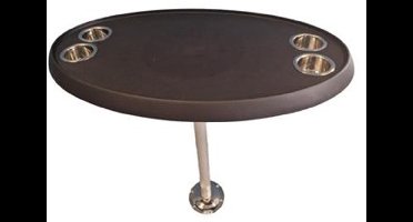 Hollex ovalen zwart Tafelblad 460x760mm met aluminium Tafelpoot Ø40x700mm