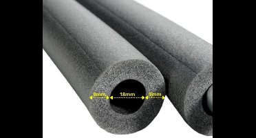 Isolatiebuis 2x1m, Pijp Isolatie 18mm, Leidingisolatie 9mm