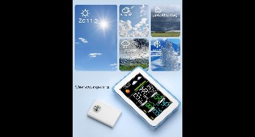 1 Set Station Meteo - 433 MHz draadloze transmissie - Kleurendisplay weersvoorspellingsklok - Binnen-/buitenmonitor voor woonkamer, kantoor en tuin - adventskalender 2025