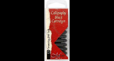 Creativ Company kalligrafie vullingen zwart 12 stuks - navullingen pen.
