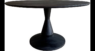 Old Inn - Eettafel Mango Rond Zwart 130cm